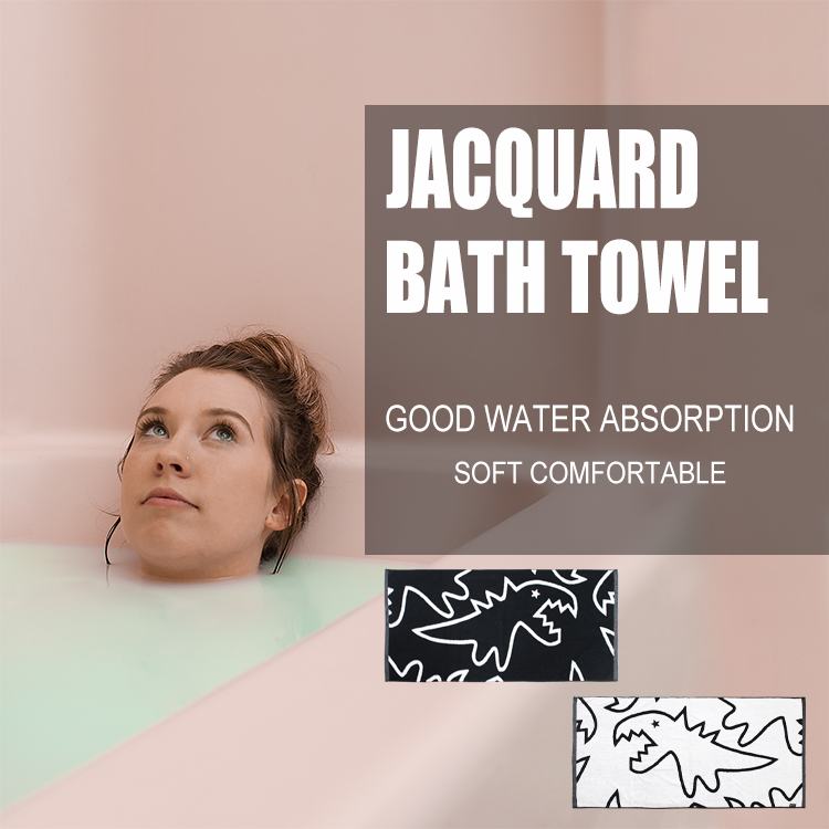 Cute jacquard dinosaur bath towel