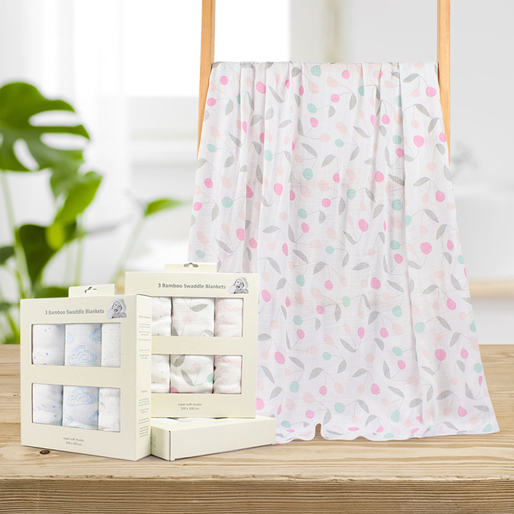 Customizable bamboo fiber swaddle blanket