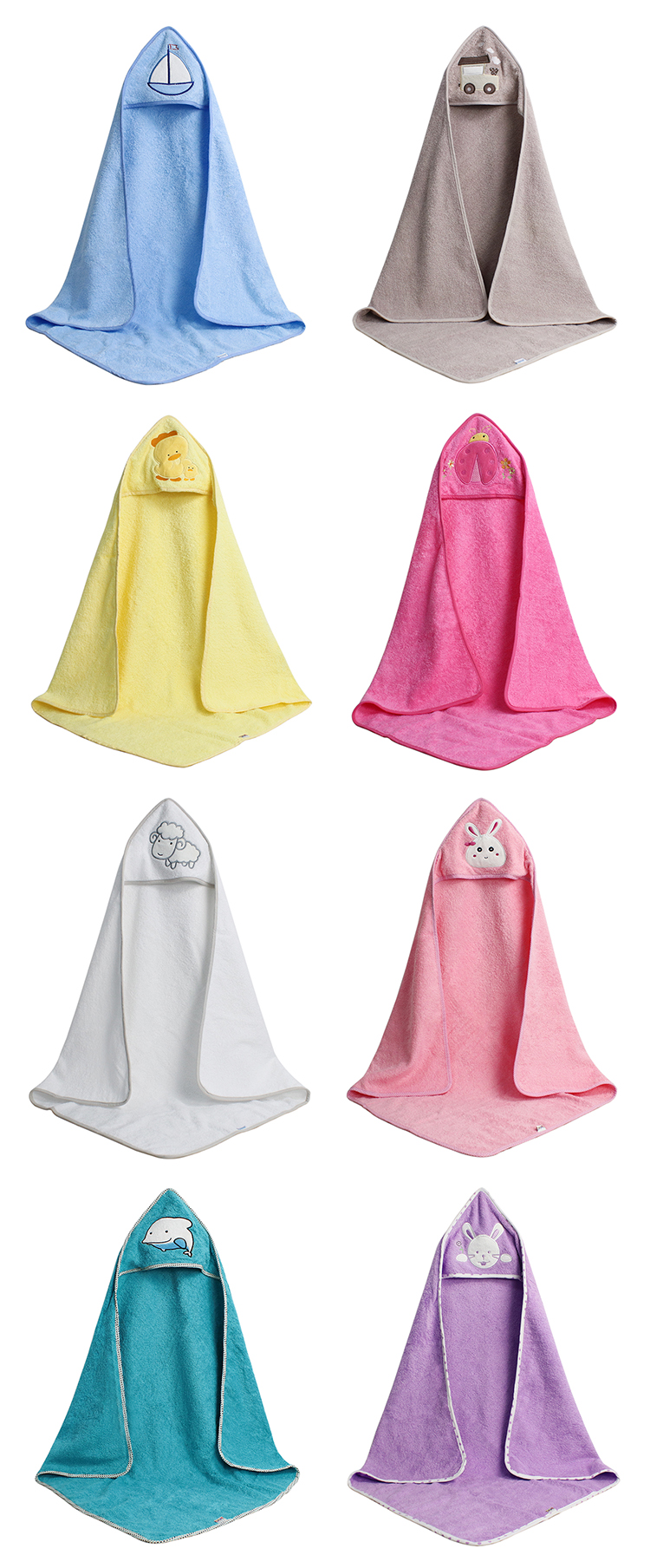 Customizable cartoon pattern cotton hooded towel