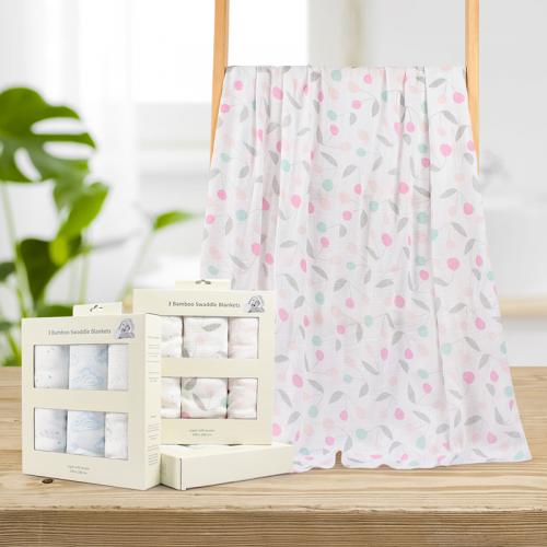 Bamboo Muslin Baby Swaddle Blankets