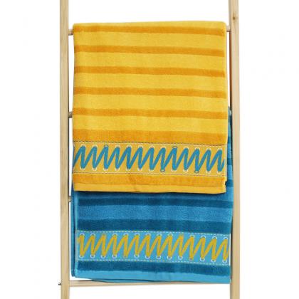 Striped towel for bathroom