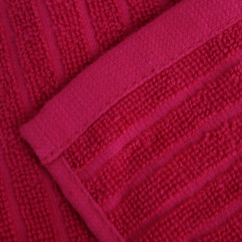 Red stripe dobby face towel