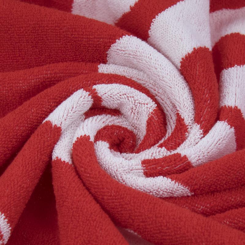 Red gym towel with jacquard